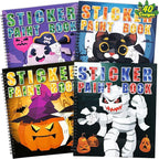 90shine 4PCS Halloween Crafts for Kids Ages 4-8 Sticker Books Gift Party Favors Create 40 Pictures