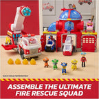 Paw Patrol Fire Rescue Command Center with Marshall Figure, Rescue Fire Truck, Lights, Launcher & Sound Fx, Kids Toys for Boys & Girls Ages 3 and Up