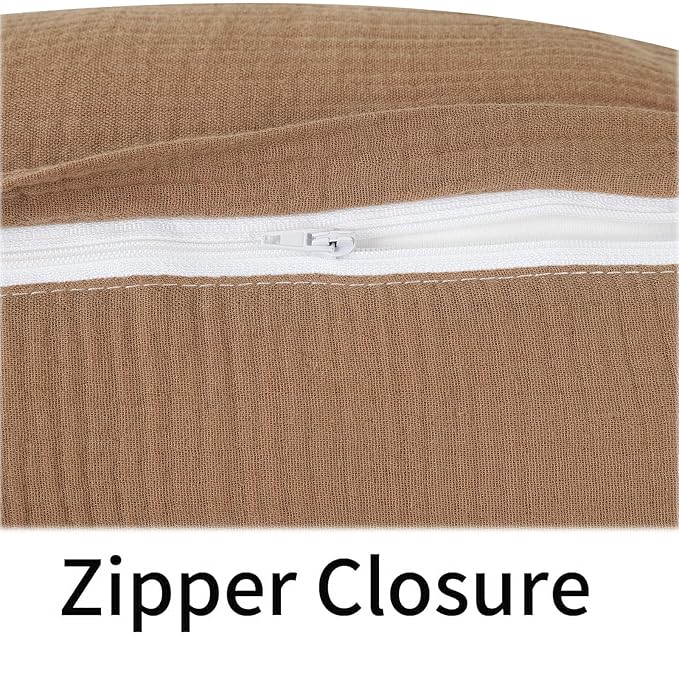 Onacosht Muslin Nursing Pillow Cover Soft 100% Cotton Feeding Pillow Slipcover Fits Standard Infant Nursing Pillow for Baby Girl and Boy, Brown