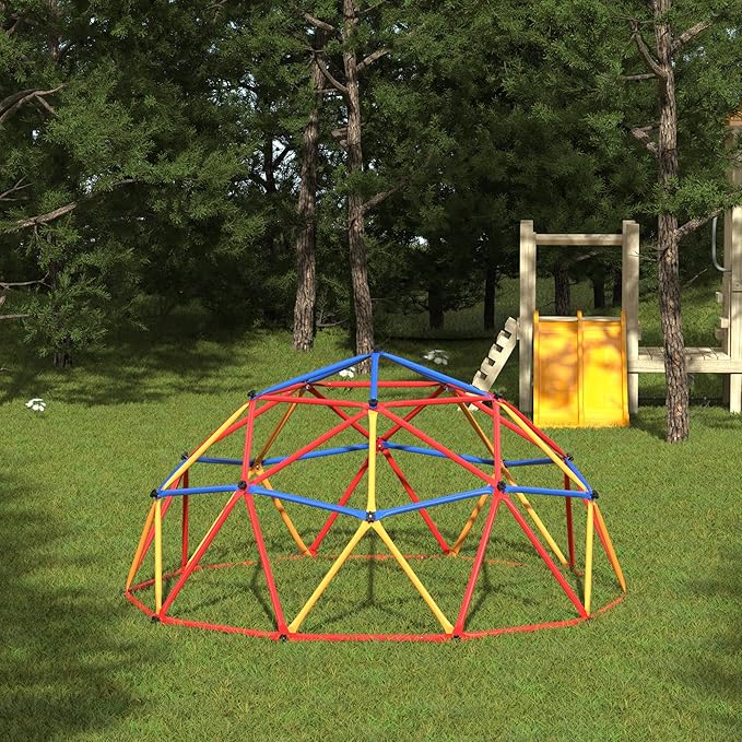 Climbing Dome, Outdoor Toddler Jungle Gym, 7 Ft Climbing Toys for Kids 3-8, Geometric Dome Climber Jungle Gym for Backyard, Outside Climb Dome for Kids Climber