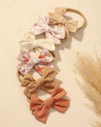 doboi 10PCS Baby Headbands Girls Hair Bows Nylon Linen Hairbands Handmade Hair Accessories for Newborn Infant Toddlers Little Girl and Kids