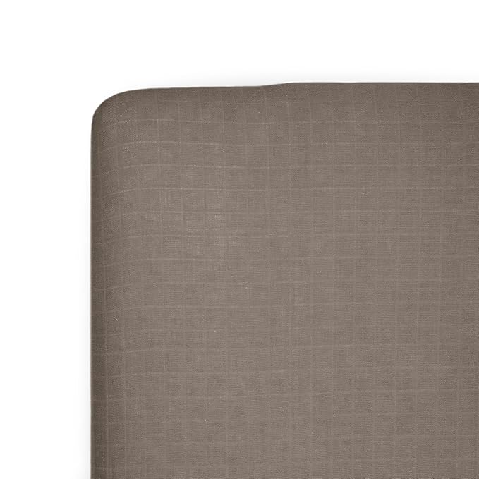 Little Unicorn Premium Crib Sheet | Breathable & Super-Soft Muslin Fabric (Mocha)