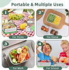 HaWare Stainless Steel Lunch Box Containers for Kids, Leak Proof Food Storage Containers with Green Silicone Lids, Easy Open Bento Box for School and Daycare, Portable Metal Snack Box (8oz*2+25oz)