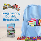 BioSwiss Bandages, Race Cars Shaped Self Adhesive Bandage, Latex Free Sterile Wound Care, Fun First Aid Kit Supplies for Kids and Adults, 50 Count