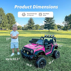 12V Kids Ride on Car Truck, Kids Electric Vehicles Car Ride on Toy for Toddlers w/Remote Control - Pink