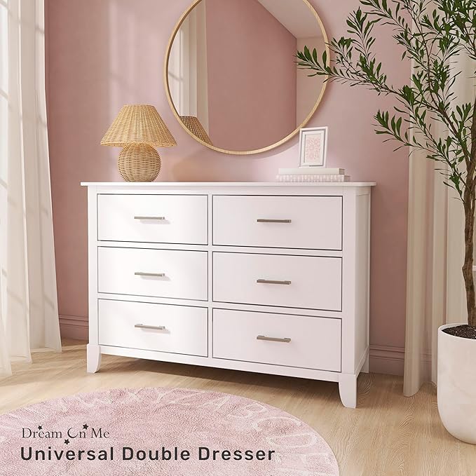 Dream On Me Cleo Double Dresser in White