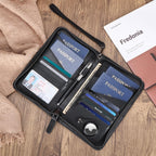 Polare Full Grain Leather Passport Holder Cover Case for Men and Women RFID Blocking Family Travel Wallet Holds 6 Passports