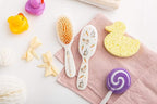 Rock & Ruddle Soft White Natural Boar Bristle Hairbrush for Babies and Young Children. Perfect for Fine Hair Detangling and Smoothing. Little Rabbits Design, Small