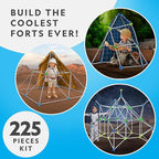National Geographic Indoor Fort Building Kit - 225 Pieces for Creative Play, STEM Building Toys for Kids Ages 6-12, Blanket Fort (Amazon Exclusive)