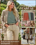 3 Pack Women's Nursing Long Sleeve Tops Breastfeeding Thermal Sweaters with Hidden Zipper Maternity Ribbed Shirts