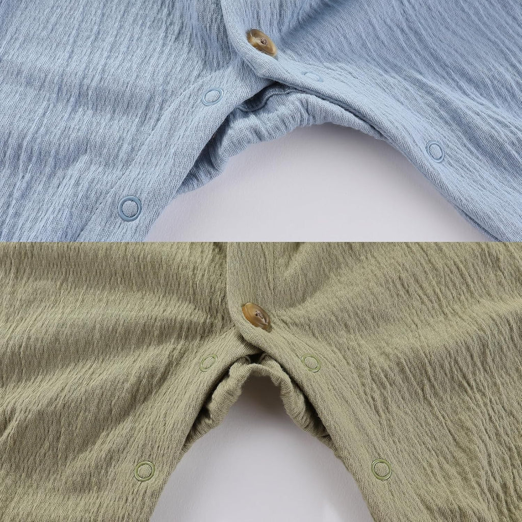 Baby Girl Romper Button Jumpsuit Summer Infant Boy Clothes for 0-24 Months