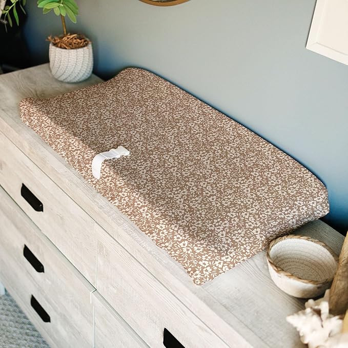 Baby Changing Pad Cover 2-Pack for Girls (Poppy Fields) - Premium Fitted Sheets Baby Diaper Changing Table Cover - Buttery Soft Cotton Blend