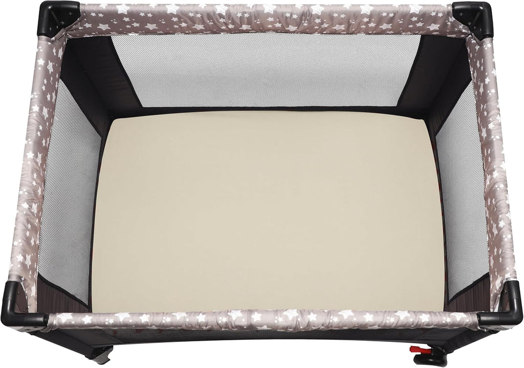 Pack and Play Sheets Fitted, 2 Pack Pack n Play Sheets for Graco Pack n Play Mattress, Unisex Playard Sheets for Boys Girls (Brown & Green, 38 X 26 Inch)