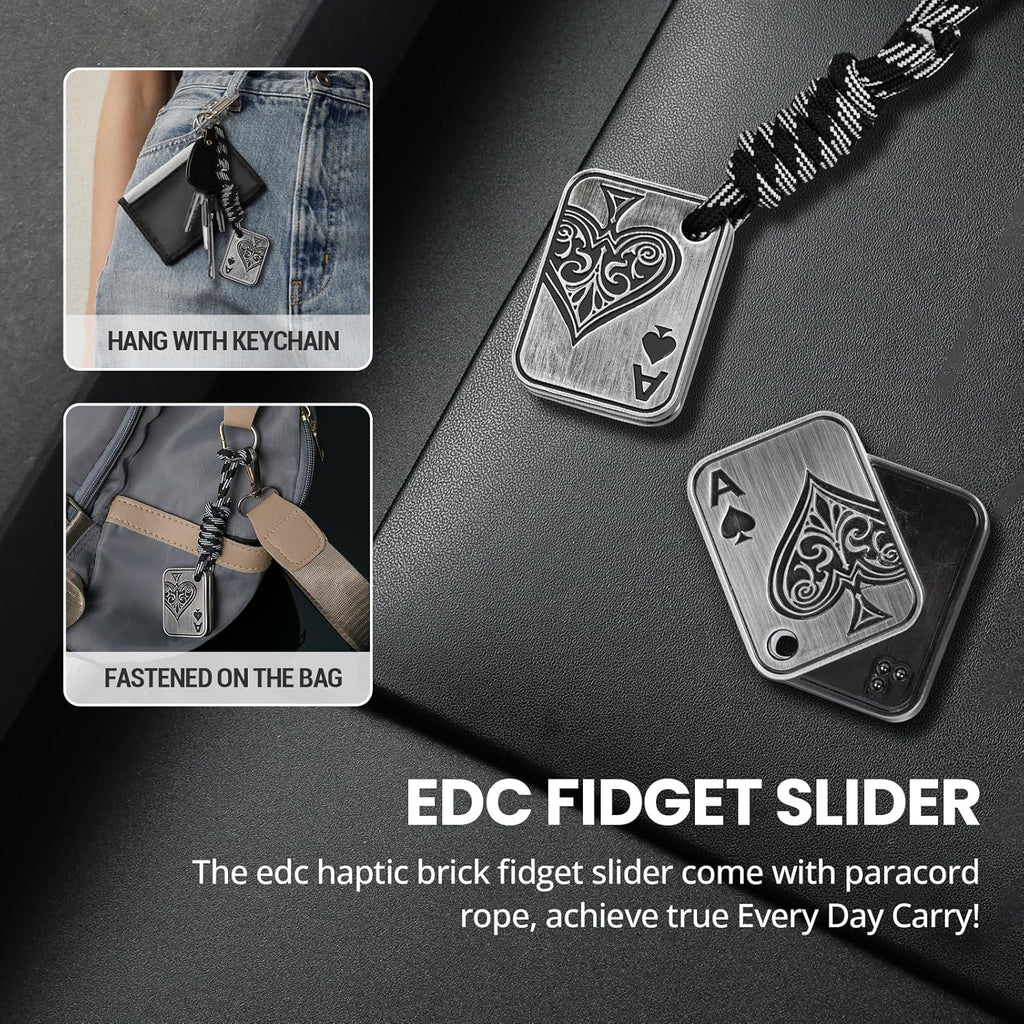 EDCFANS Fidget Sliders, Metal Fidget Toys Adults, Magnet Fidget Toys for Anxiety ADHD, EDC Fidgets Push Poker Card, Stress Relief Desk Toys for Office, Cool Gadgets Gifts for Teens Men