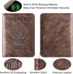 Passport Holder Cover Wallet Travel Essentials Leather Rfid Blocking Case Vacation Luggage Must Haves Travel Accessories for Men Women (116#Coffee)