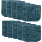 Comfy Cubs Muslin Burp Cloths 20" x 10", Pack of 10 - Large, 6-Layer, Ultra Absorbent 100% Cotton for Baby Drool and Messes - Soft, Safe & Gentle Baby Burp Cloths for Boys & Girls - Neptune