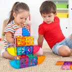 PicassoTiles Magnetic Building Block Quarter Round and Window Set Magnet Construction Toy Educational Kit Engineering STEM Learning Playset Child Brain Development Stacking Blocks Playboards