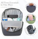 RED ROVR Roo Lightweight 1 LB Diaper Bag Backpack | 11 organizational pockets| Durable & Water-Resistant (Moss)