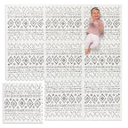 Lillefolk Baby Play Mat for Floor – 6x6ft Boho | Soft Non Toxic Premium EVA Foam Tiles for Tummy Time, Crawling & Playroom – Waterproof Interlocking Floor Mat for Babies & Toddlers (9 Tiles)