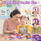 Alagoo Poke in Craft Unicorn DIY Kits - Arts and Crafts for Kids, Mess-Free Art Fun Craft Supplies, Creative Unicorn Birthday Decorations Craft Kits for Girls and Boys Ages 4 5 6 7 8 9