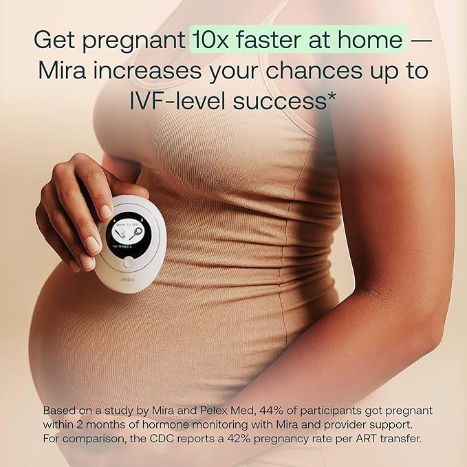 Mira Max Fertility Monitor & Ovulation Test Kit for Women, at-Home Hormone Tracker for LH, PdG & E3G, Digital Hormone Analyzer with 20 Test Wands, 7× More Accurate Than Other Fertility Trackers