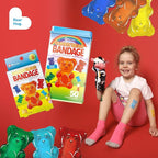 BioSwiss Bandages, Gummy Bear Shaped Self Adhesive Bandage, Latex Free Sterile Wound Care, Fun First Aid Kit Supplies for Kids, 50 Count