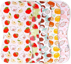 Premium 5-Pack Large Organic Cotton Burp Cloths – 3 Layers, Ultra Soft & Absorbent Burping Towel, Shoulder Towel & Hand Towel