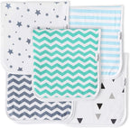 Premium 5-Pack Large Organic Cotton Burp Cloths – 3 Layers, Ultra Soft & Absorbent Burping Towel for Newborn Babies