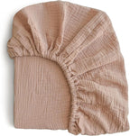 mushie Extra Soft Muslin Fitted Crib Sheet | 192 Thread Count | 28"x 52"(Natural)