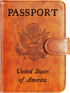 Passport Holder Cover Wallet RFID Blocking Leather Card Case Travel Accessories for Women Men (Claybank)