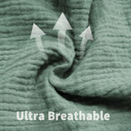 Muslin Crib Sheets for Boys Girls 100% Cotton Fitted Baby Crib Sheet 2 Pack Soft and Breathable for Standard Crib Mattress & Toddler Mattress 52x28in (Gray & Green)