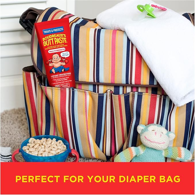 Boudreaux's Butt Paste Maximum Strength Diaper Rash Cream, Ointment for Baby, 4 oz Tube (Pack of 2)