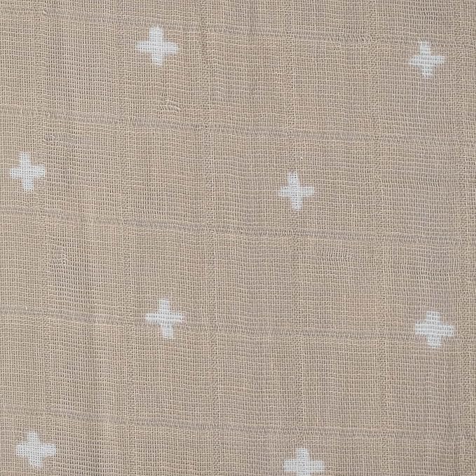 Little Unicorn Premium Crib Sheet | Breathable & Super-Soft Muslin Fabric (Taupe Cross)