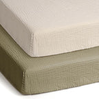 lulumoon Pack and Play Sheets Muslin: Cotton Fitted Sheets for Guava Family Pack N Play - Soft Playard Sheets for Boys and Girls 2Pack