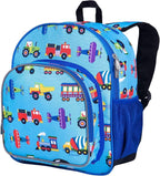 Wildkin 12-inch Kids Backpack – Padded, Adjustable, Ideal for Daycare & Travel - Trains, Planes, and Trucks