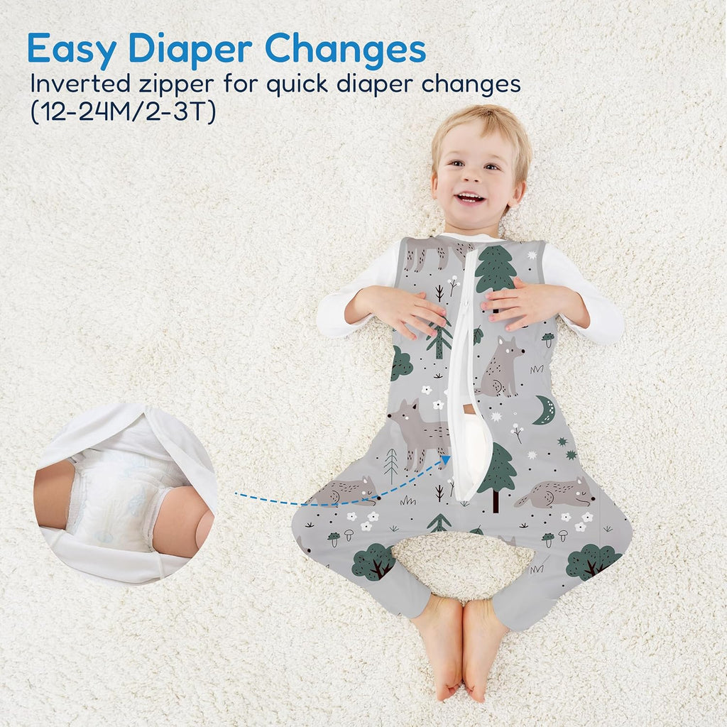 TotAha Toddler Sleep Sack with Legs, 0.5 TOG Light and Soft Baby Sleeping Bag, Walker Sleep Sack for Babies 12-24M, 2T-3T