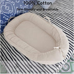 Infant Lounger, Baby Nest Cover for Baby Girls & Boys, Newborn Essentials for Baby 0-18+ Months, 100% Cotton Breathable(CreamyWhite, Corduroy)