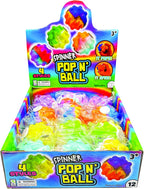 Raymond Geddes Pop 'N' Spin Balls (12 per Box) - Kids and Adult Fidget Toys – Multicolor Pop Fidget Spinner Balls