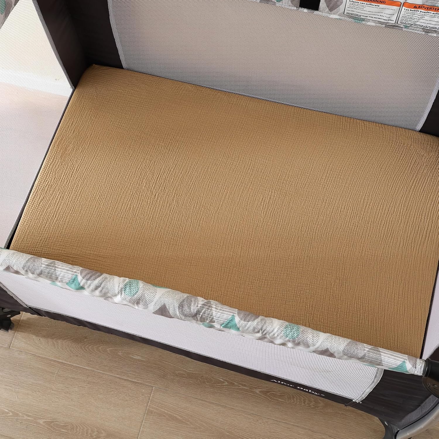 david's kids Muslin Mini Crib Sheets, 2 Pack Cotton Pack N Play Sheets for Boys Girls Neutral, Soft Breathable Baby Sheets Fit Pack N Play, Playard and Mini Crib Mattresses, Woodland Animal