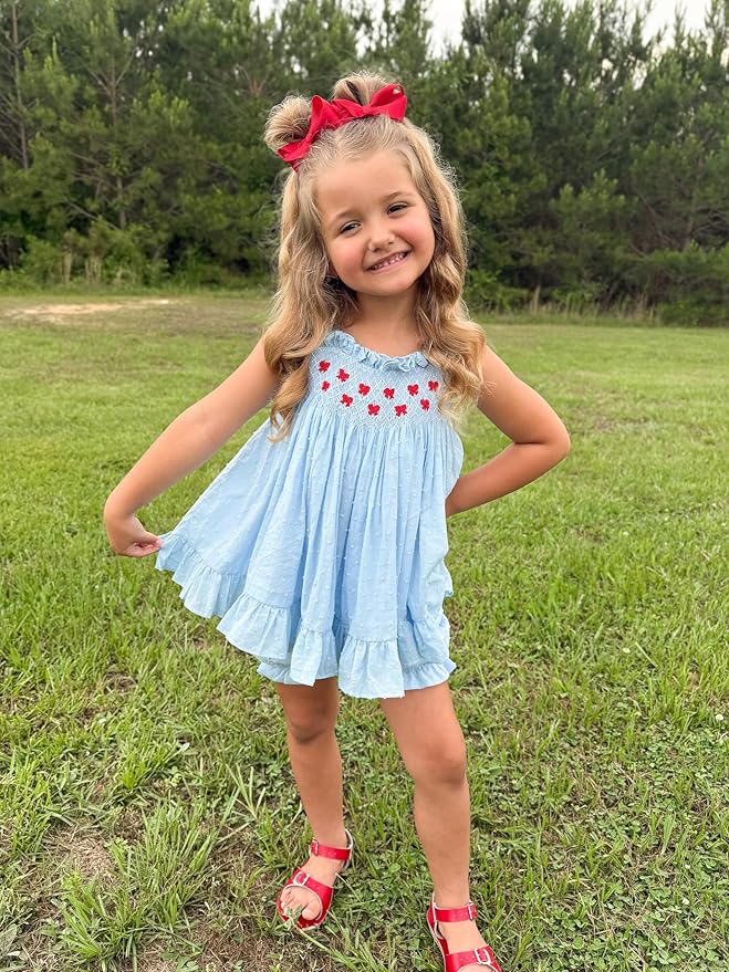 Wee Ones Girls' Plain Wrap Classic Grosgrain Hair Bows on a WeeStay No-Slip Hair Clip, Handmade, Mini, Red