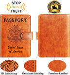 Passport Holder Cover Wallet RFID Blocking Leather Card Case Travel Accessories for Women Men (Claybank)