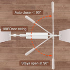 Narrow Baby Gate or Doorways No Drill 29.13-33.86 Inch,Pressure Mounted Metal Child Gates for Wide Openings,Walk Through Pet Gate Indoor Auto Close,White