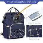 Diaper Bag Backpack, Diaper Bags for Baby Girls Boys, Baby Bags for Moms Dads, Nappy Changing Bag with Insulated Pockets,Multi-functional Waterproof Backpack with Stroller straps-Blue