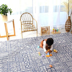 Cushmat Stylish Reversible Foam Play Mat (Large, Explorer - Cloud Indigo) - Soft, Waterproof, Durable Play mat for Infants, Babies, Toddler, Kids & Grownup - 6.5ft x 4.5ft