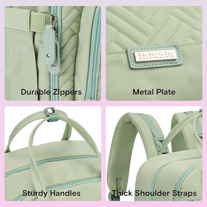 iniuniu Diaper Bag Backpack, 4 in 1 kit Large Unisex Baby Bags for Boys Girls, Waterproof Travel Back Pack with Diaper Pouch