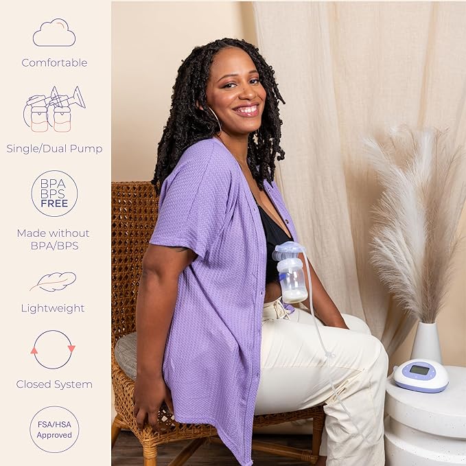 Lansinoh Signature Pro Double Electric Breast Pump, Portable with LCD Display, 3 Power Options, Includes 25mm Flanges, 2 Baby Bottles with 1 Slow Flow Bottle Nipple, and Carry Bag