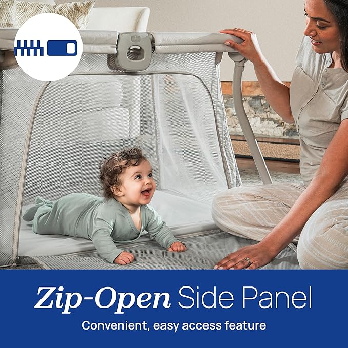 Chicco Alfa Lite Lightweight Travel Playard, Portable Playpen for Babies and Toddlers, Snap-Open/Compact Fold Design, 13 lbs., Baby Travel Essential | Dove/Beige