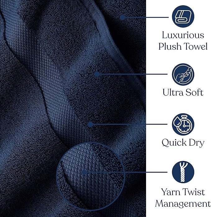 Delara Organic Cotton Luxuriously Plush Washcloths Pack of 6 | GOTS & Oeko-TEX Certified | Premium Quality Face Towels | Feather Touch Technology|650 GSM Long Staple|Soft, Quick Dry & Ultra-Absorbent