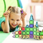 PicassoTiles 40pc Nano Mini Magnetic Tile Construction Building Blocks Travel Toy Set with Storage Case STEM Educational Fun Learning Magnet Tiles Stacking Toys for Toddlers Girls Boys Ages 3+ PN01