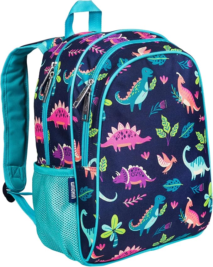 Wildkin 15-inch Kids Backpack – Durable, Padded, Adjustable for School & Travel - Darling Dinosaurs